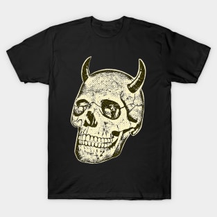 Horned Skull In Yellow T-Shirt